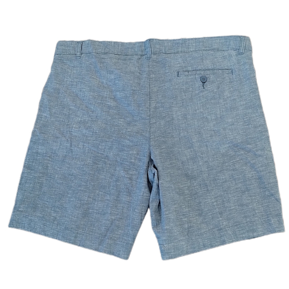 NWT Tenth + Ocean Riviera Blue Linen Cotton Flat Front Shorts 38 Classic - Picture 3 of 6